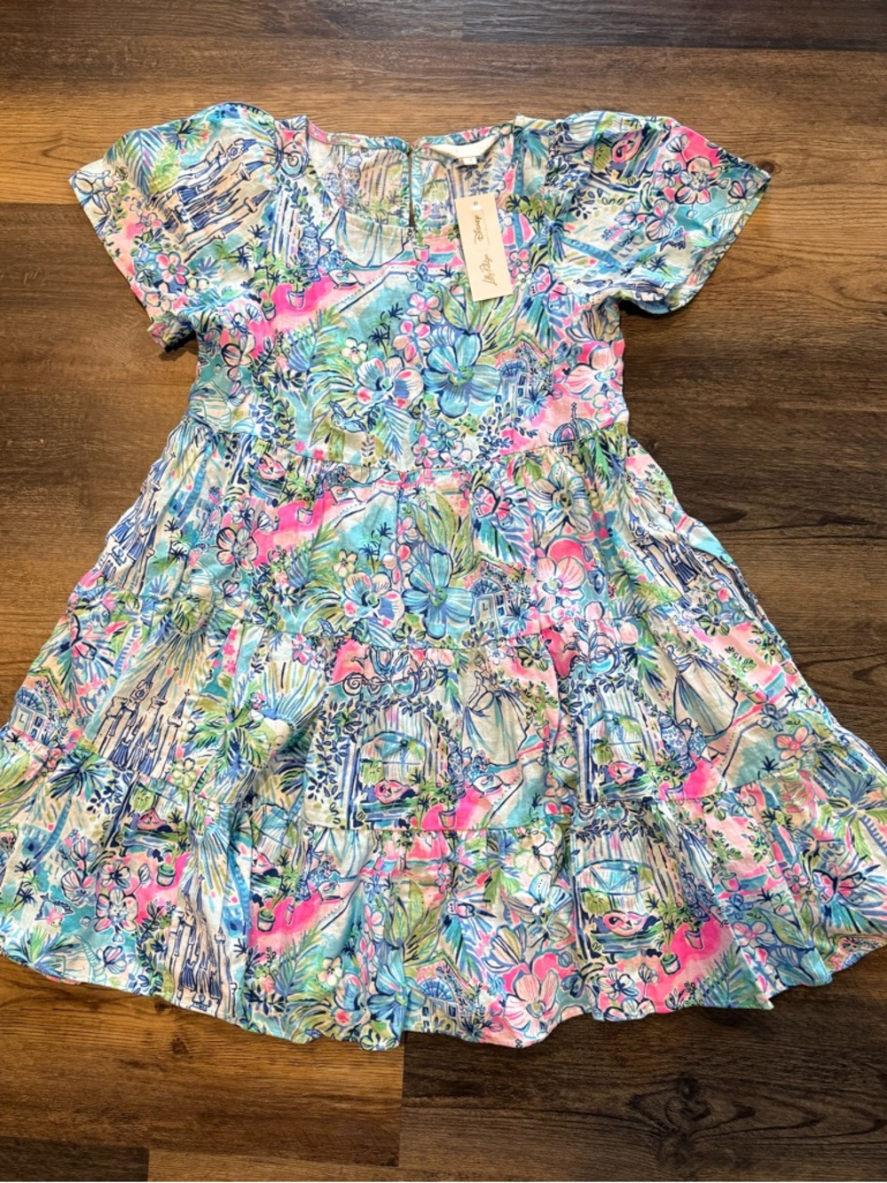 Lilly Pulitzer x Disney Cinderella Jocelyn Tiered Dress - Size Small